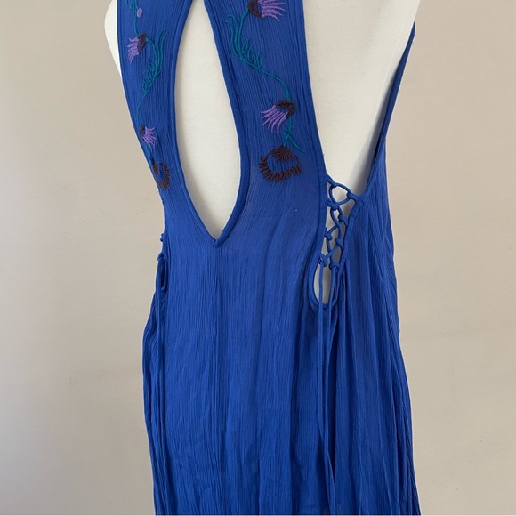 Free People Indigo Floral Embroidered Dress - Picture 3 of 4